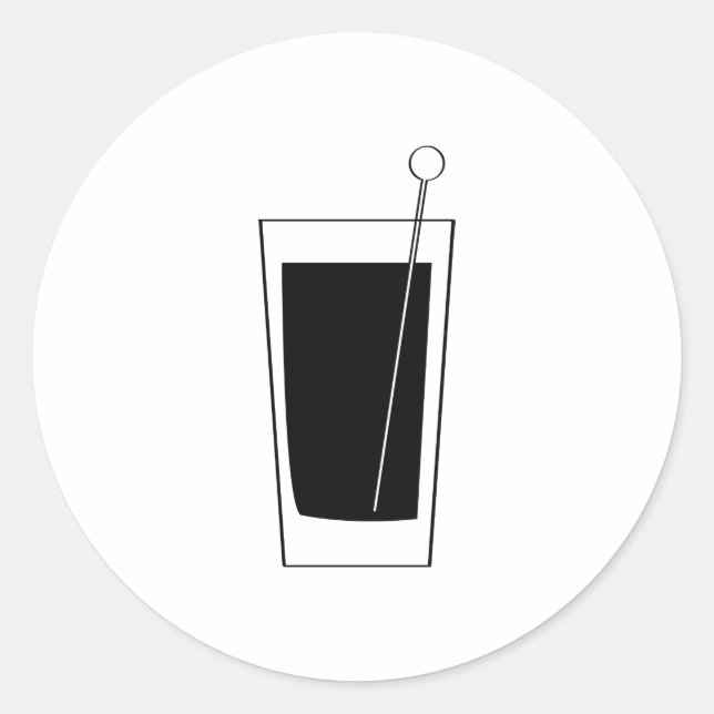 Sticker Rond Balise Cocktail Retro Highball Glass, Boisson Mixt (Devant)