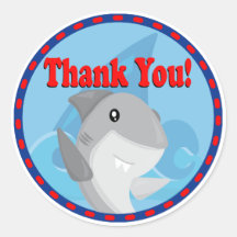 Balise cool Garçon requin Anniversaire Merci Fête 