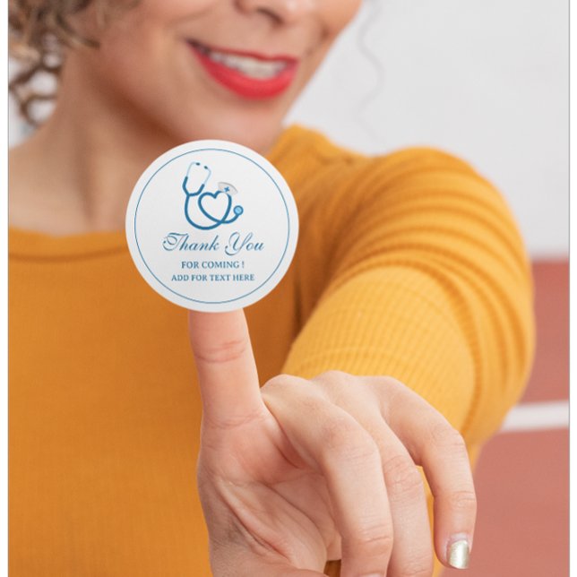 Sticker Rond Balise Cute Stethoscope Nurse Faver (Créateur téléchargé)
