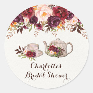 Sticker Rond Balise de Fête des mariées florale rustique Favori