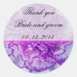 Sticker Rond Balise de mariage blanc et pourpre
