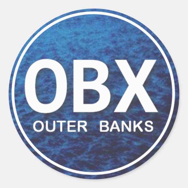 Sticker Rond Balise de plage OBX (Devant)
