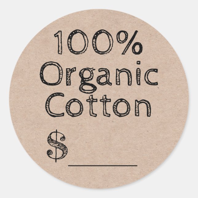 Sticker Rond Balise de prix 100% Coton Bio (Devant)