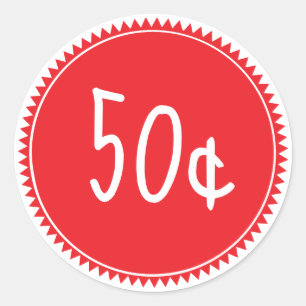 Sticker Rond Balise de prix de vente rouge personnalisée Sticke