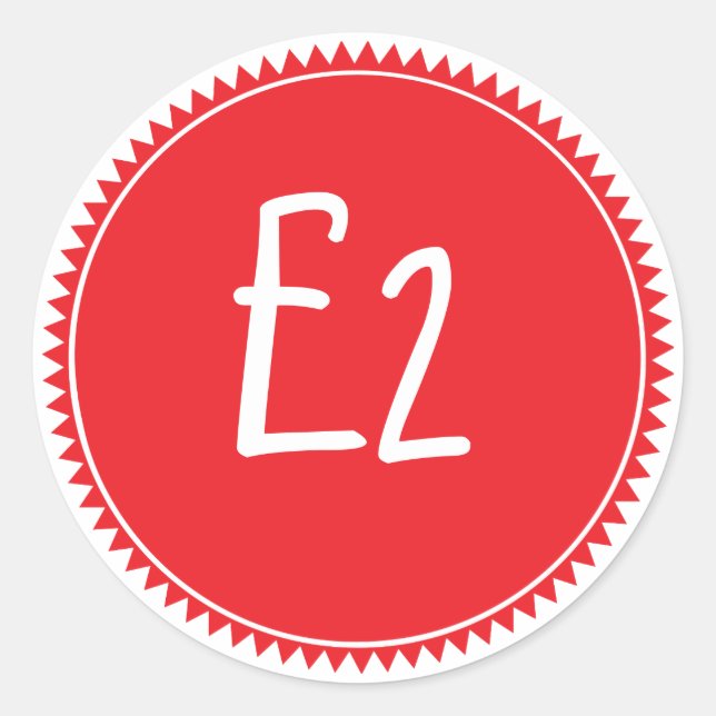 Sticker Rond Balise de prix de vente rouge personnalisée Sticke (Devant)