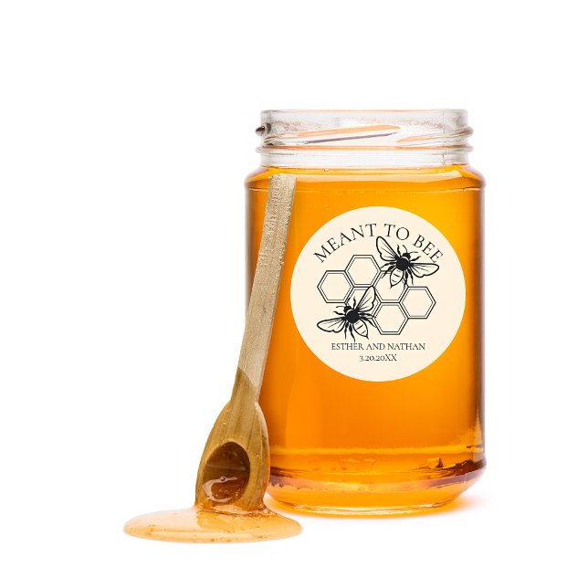 Sticker Rond Balise de promotion de mariage de l'abeille (Créateur téléchargé)