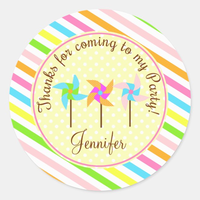 Sticker Rond Balise de service personnalisée Pinwheel de 2 pouc (Devant)