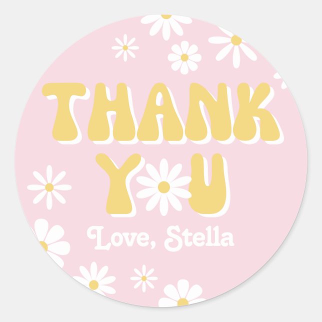 Sticker Rond Balise Favoris Daisy Wild | MERCI FLEUR SAUVAGE (Devant)