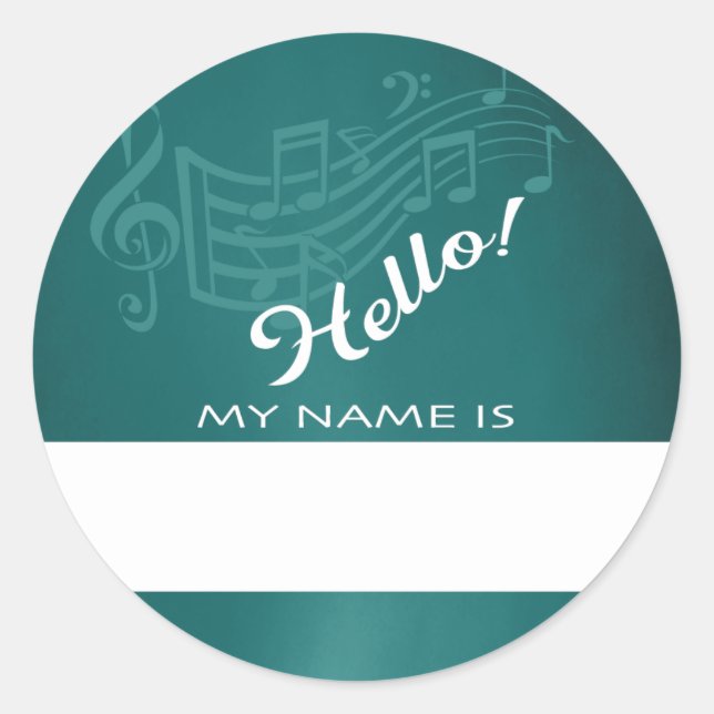 Sticker Rond Balise Hello Name pour l'événement musical (Devant)