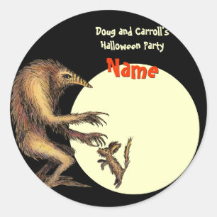 Sticker Rond Balise Nom de la partie d'Halloween - Créature vs