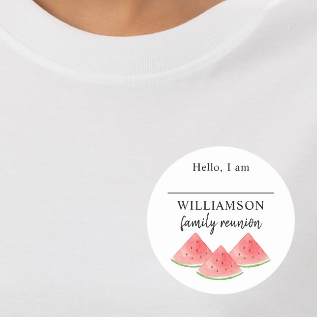 Sticker Rond Balise Nom de réunion de famille (Créateur téléchargé)