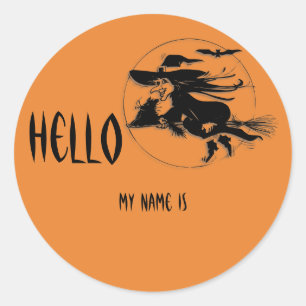 Sticker Rond Balise Nom Halloween