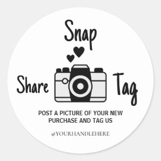 Sticker Rond Balise Snap Share Simple Camera Crafts Small Busin