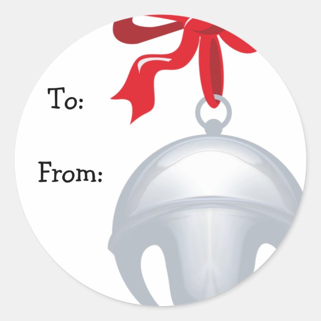 Sticker Rond Balises cadeaux personnalisées Silver Bell (Devant)