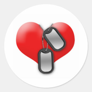 Sticker Rond Balises Coeur et Chien
