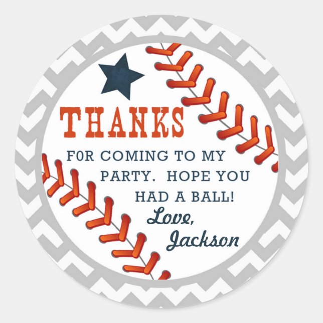 Sticker Rond Balises de baseball Little Slugger Merci (Devant)