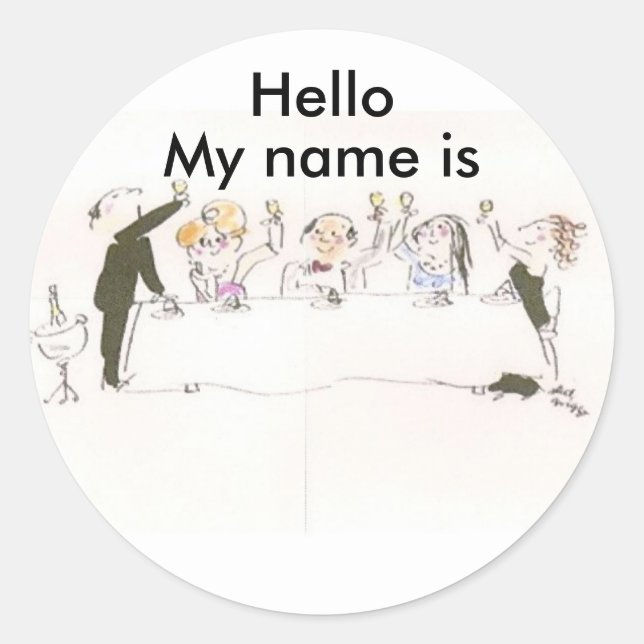 Sticker Rond Balises de nom pour la partie (Devant)