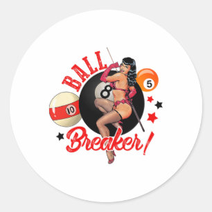 Sticker Rond Ball Breaker Fundy Pool Player Billiard Lover Bill