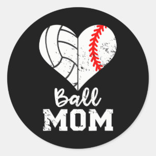 Sticker Rond Ball Maman Volleyball de baseball de ballon de bas