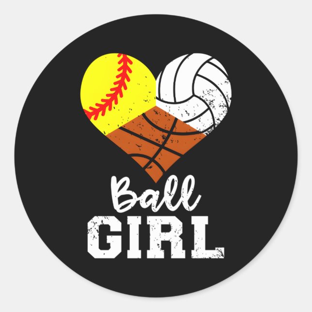 Sticker Rond Ball Softball Volley-ball Basket (Devant)