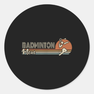 Sticker Rond Ball Sport Navette Sport Retro Badminton Maman Fem