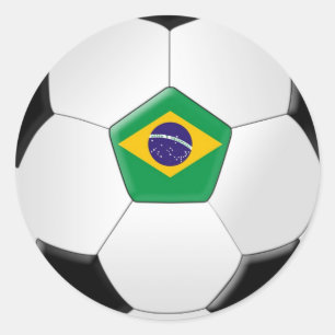 Sticker Rond Balle de football au Brésil