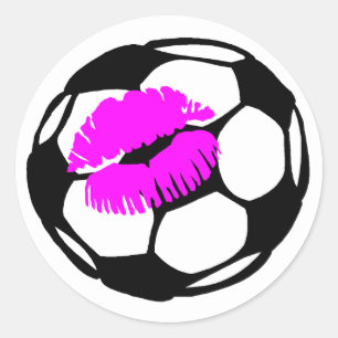 Sticker Rond Balle de football (Baiser)