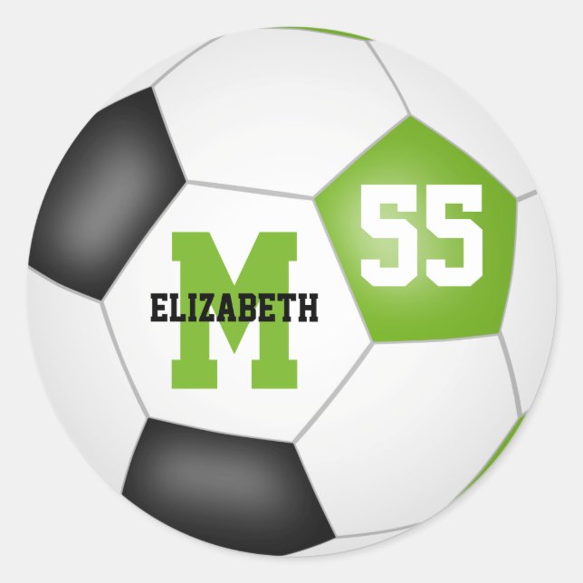 Sticker Rond balle de football blanc citron personnalisée (Devant)