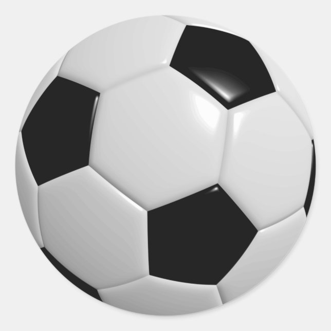 Sticker Rond Balle de football noir et blanc (Devant)