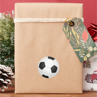 Sticker Rond Balle de football noir et blanc classique
