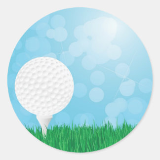 Sticker Rond balle de golf sur l'herbe