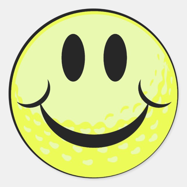 Sticker Rond balle de golf visage souriant (Devant)