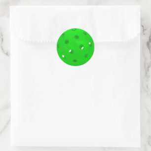 Sticker Rond Balle de Pickleball Vert Néon