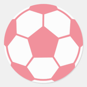 Sticker Rond Balle de soccer rose