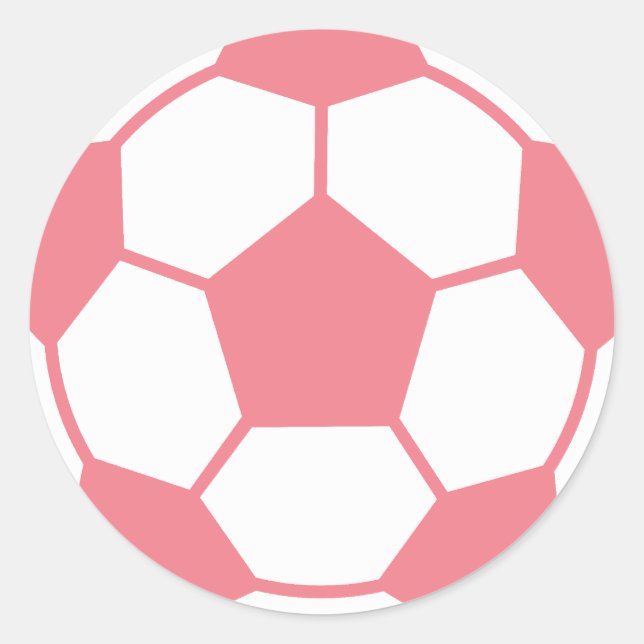 Sticker Rond Balle de soccer rose (Devant)