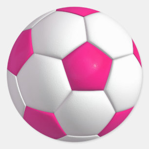 Sticker Rond Balle de soccer rose