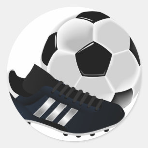 Sticker Rond Balle et chaussure de football