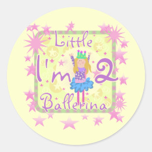 Sticker Rond Ballerina 2e Anniversaire Tshirts et cadeaux