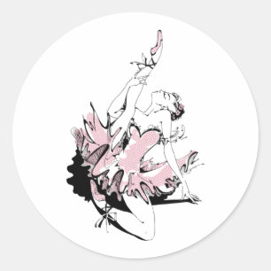Sticker Rond Ballerina Stretch en rose