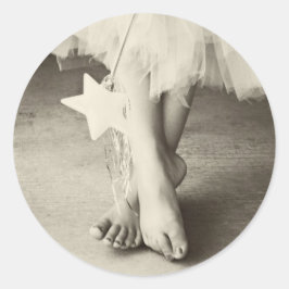 Sticker Rond Ballerina Toes (noir et blanc)