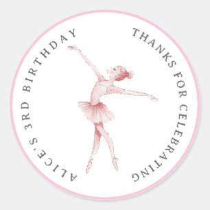 Sticker Rond Ballerine Centre de la scène Anniversaire Classiqu