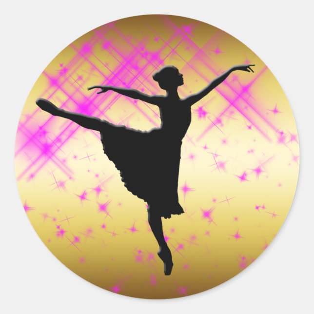 STICKER ROND BALLET DANCER SILHOUETTE (Devant)