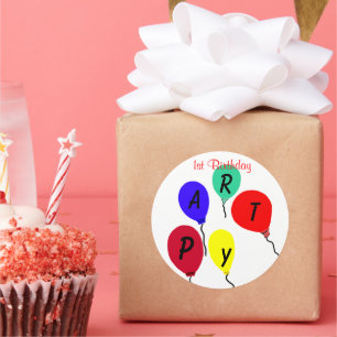 Sticker Rond Balloirs de fête d'anniversaire