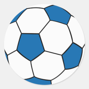 Sticker Rond ballon de football bleu et blanc