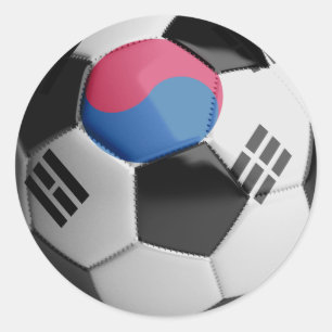 Sticker Rond Ballon de football de drapeau de la Corée du Sud