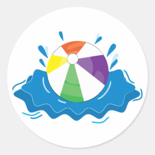 Sticker Rond Ballon de plage