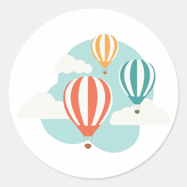 Sticker Rond Ballons à air chaud (Devant)