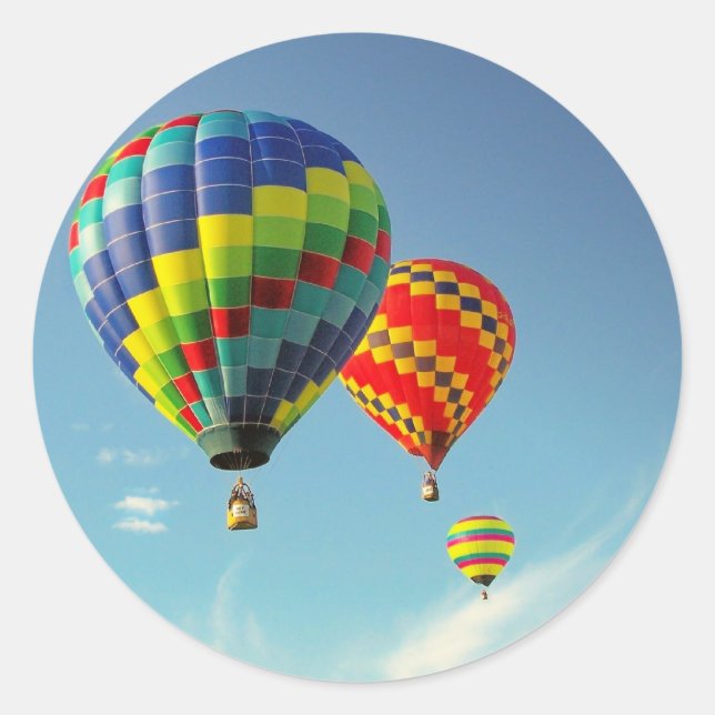 Sticker Rond Ballons à air chaud (Devant)