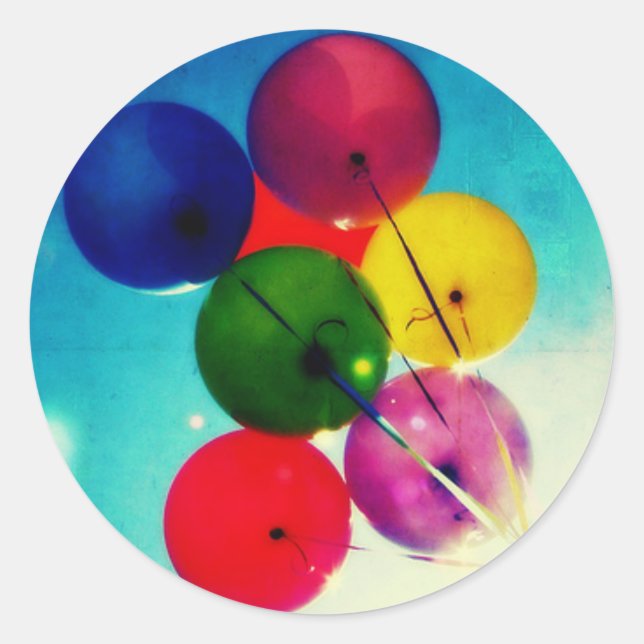 Sticker Rond Ballons arc-en-ciel (Devant)