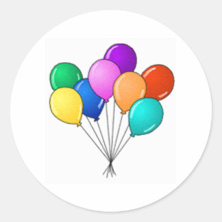 Sticker Rond Ballons d'anniversaire